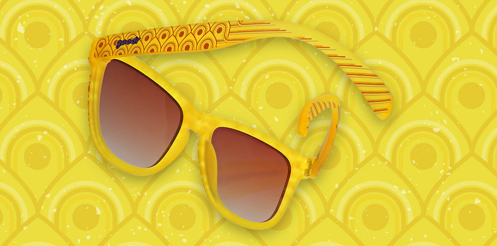 Scusi, Coming Through | yellow square sunglasses with gradient amber lenses| Milan tour inspired goodr OG sunglasses