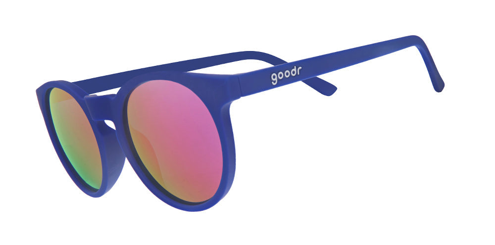Blueberries, Muffin Enhancers |blue circle sunglasses with pink purple reflective lenses | Limited Edition Farmers Market goodr sunglasses