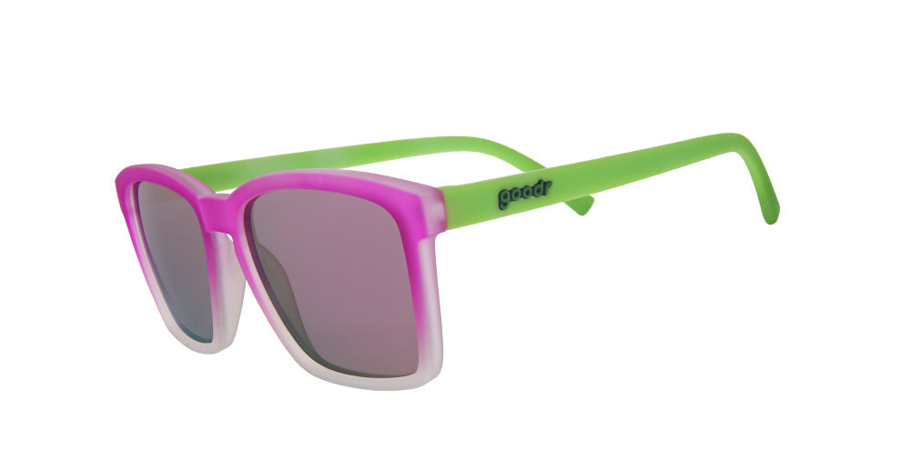 Turnip for What? Nutrition! |green and purple traditional narrow sunglasses with dark pink reflective lenses | Limited Edition Farmers Market goodr sunglasses
